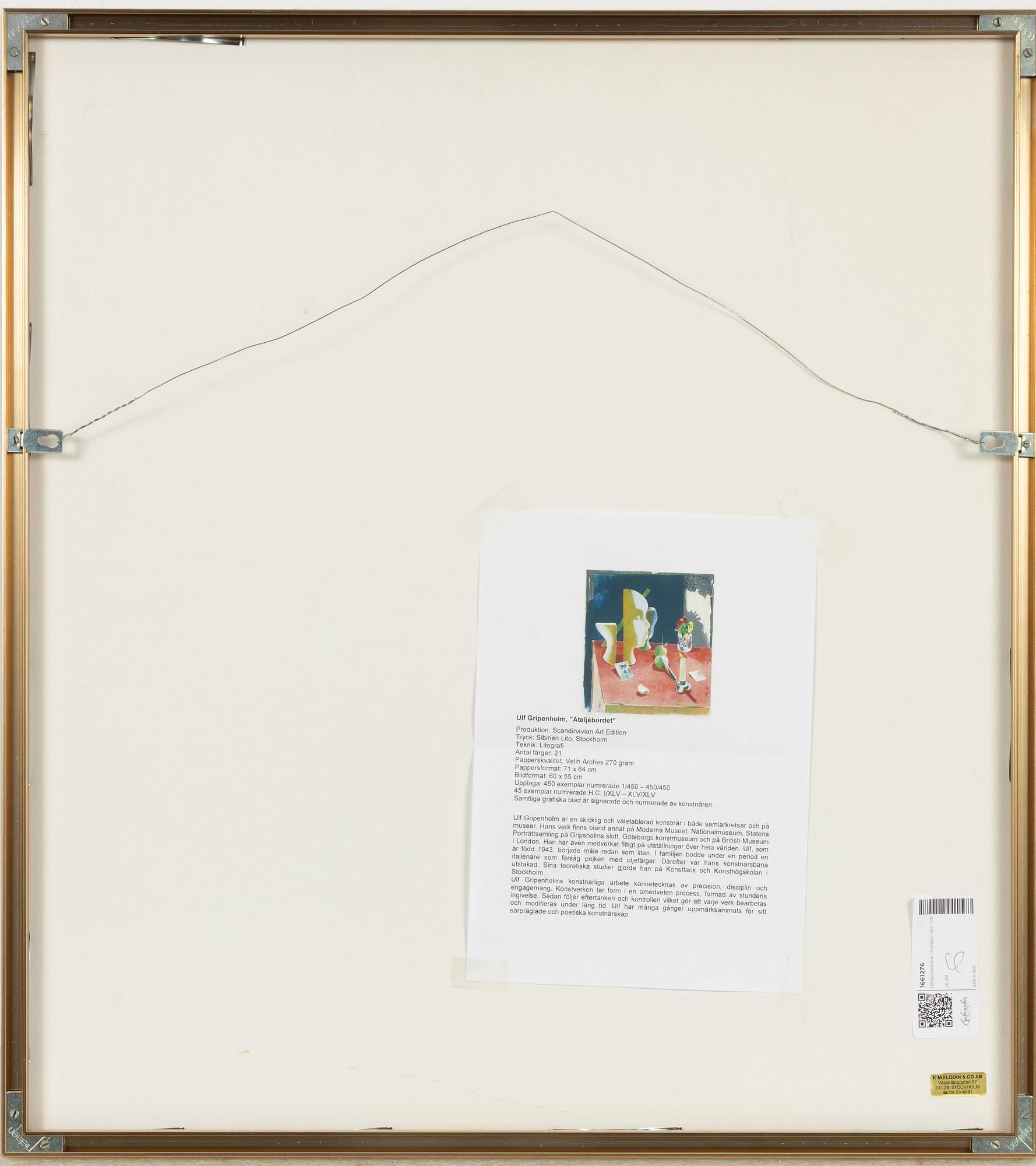 Ulf Gripenholm, "Ateljébordet".