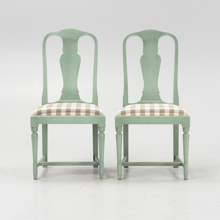 Dining set, table and chairs, late 20th century.