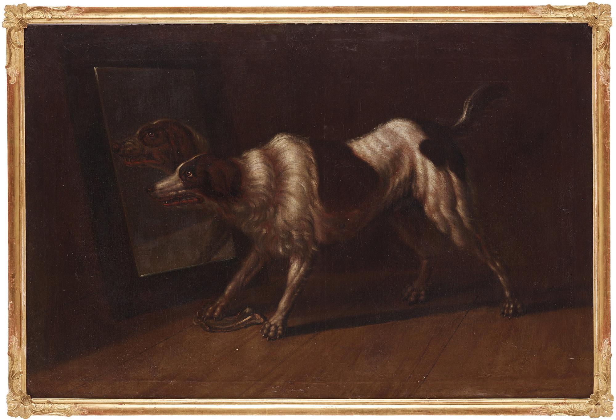 David Klöcker Ehrenstrahl, after, "Hunden Fortun framför en spegel"(The dog Fortun in front of the mirror).