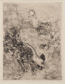 MARC CHAGALL, originaletsning. Signerad i plåten.