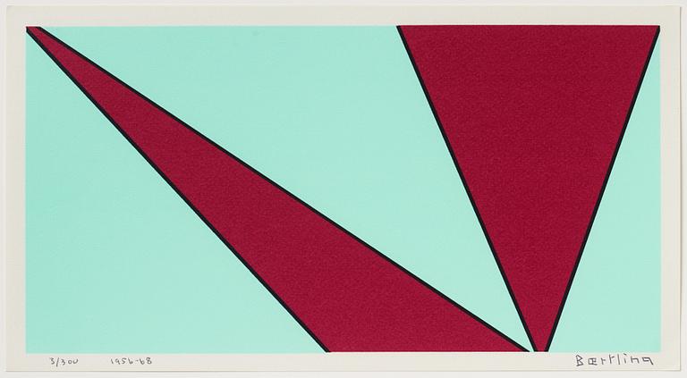 Olle Baertling, silkscreen in colours, 1956-68, signed 3/300.