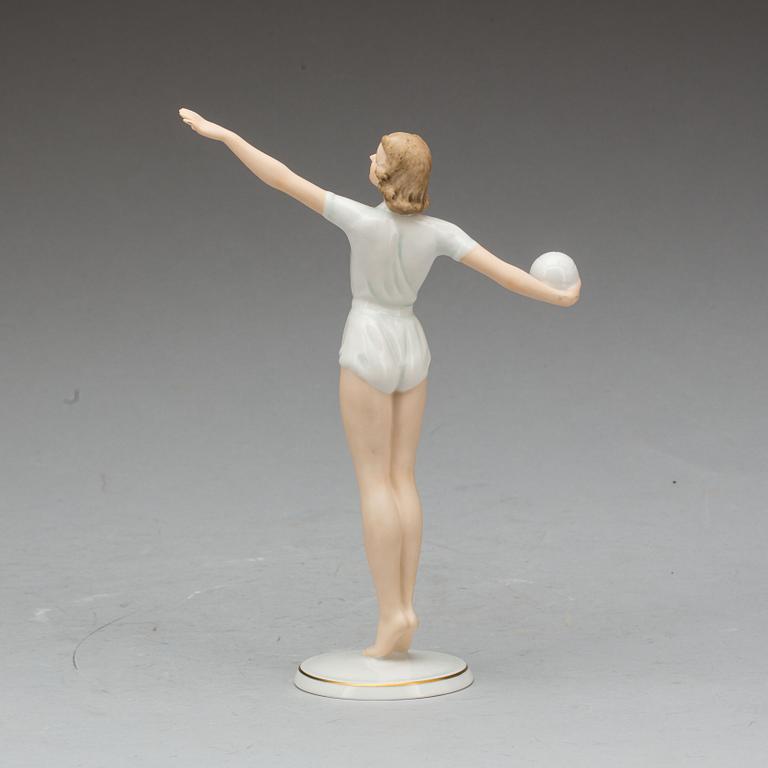 FIGURIN, porslin, art deco, Kurt Steiner, Schau bach kunst, Tyskland, 1900-talets första hälft/mitt.