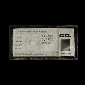 BRILJANTSLIPAD DIAMANT, oinfattad, ca0.68ct.
