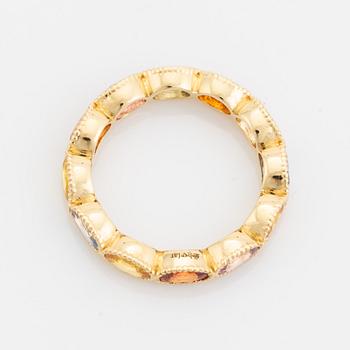 Multi colour sapphire ring.