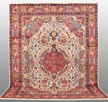 A CARPET Figural Kashmar, around 390 x 295 cm.