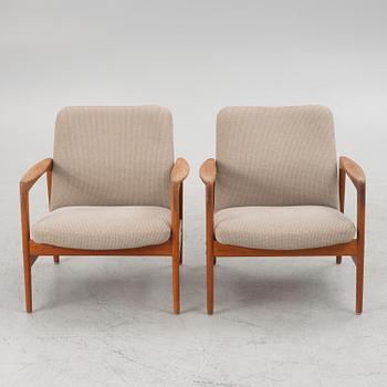 Alf Svensson, a pair of armchairs, Bra Bohag, Dux Ljungs Industrier AB, Malmö, 1950's/60's.