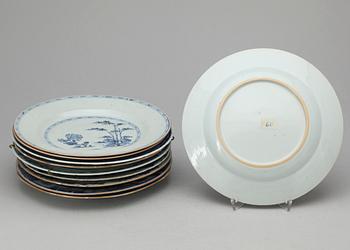 TALLRIKAR, 10 st, porslin, Kina, Qing dynastin, bland annat 1700-tal.
