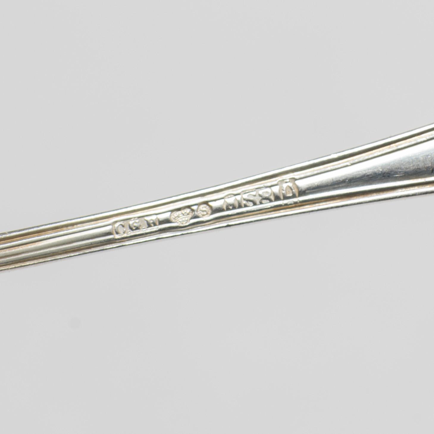 27 silver spoons, model old French, CG Hallberg and GAB, Stockholm, 1924-65.