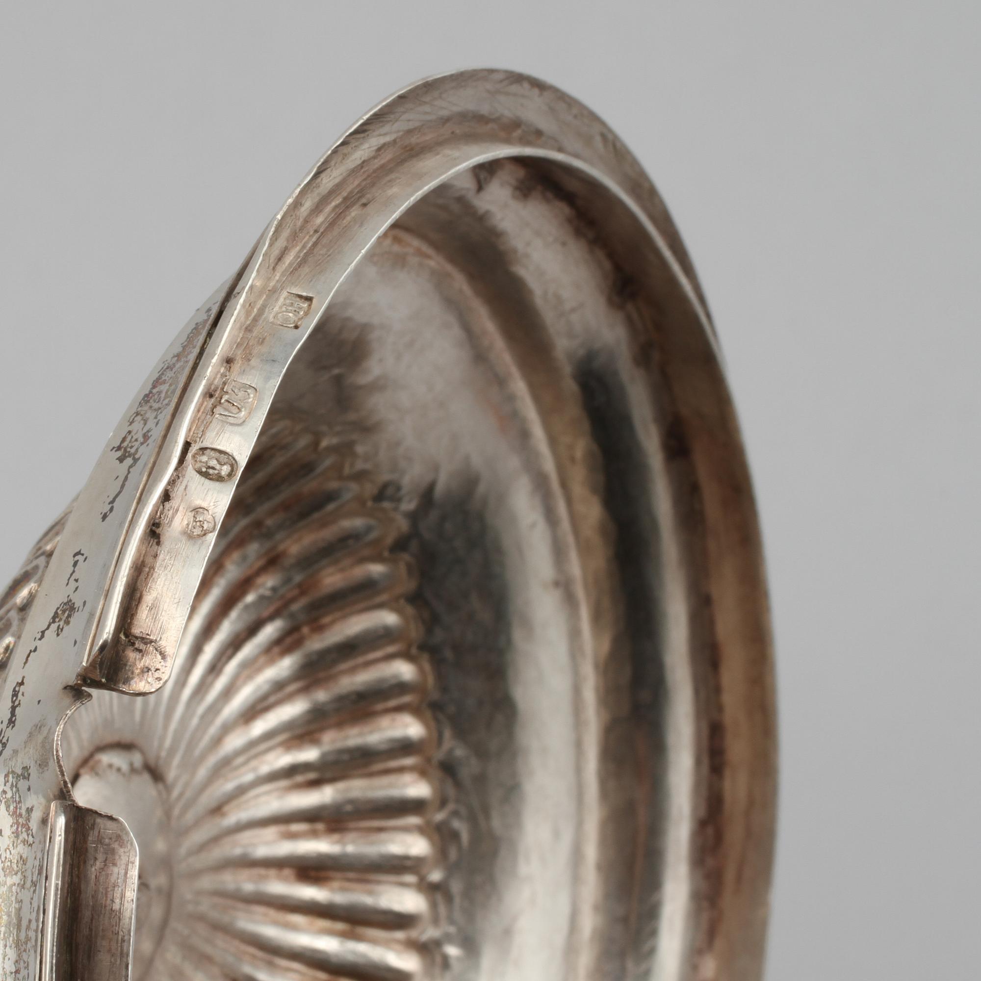 SOCKERSKÅL, silver, empire, Olof Hagrelius, Mariefred, 1826. Vikt 628 g.