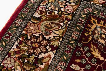 A semi-antique Hereke souf, silk and metal thread rug, West Anatolia, c. 121 x 75 cm.
