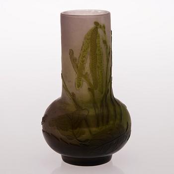 An Emile Gallé Art Nouveau cameo glass vase, signed Gallé.