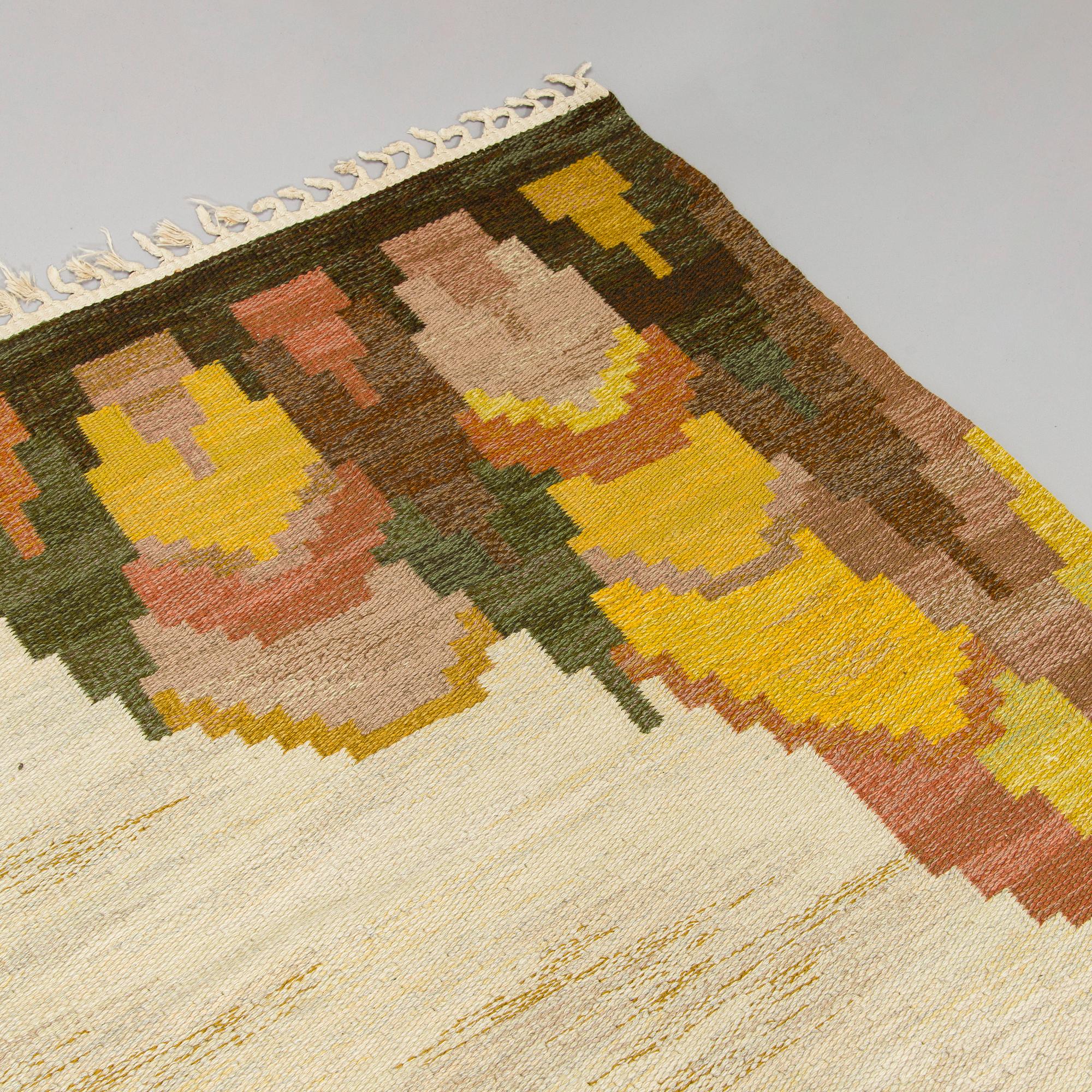 Judith Johansson, rug, "Björkhult". Flat weave. 320 x 232 cm. Signed JJ (Judith Johansson).