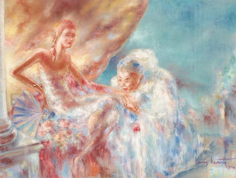 LOUIS ICART. Pastell och blandteknik på papper. Sign Louis Icart o dat 1914.