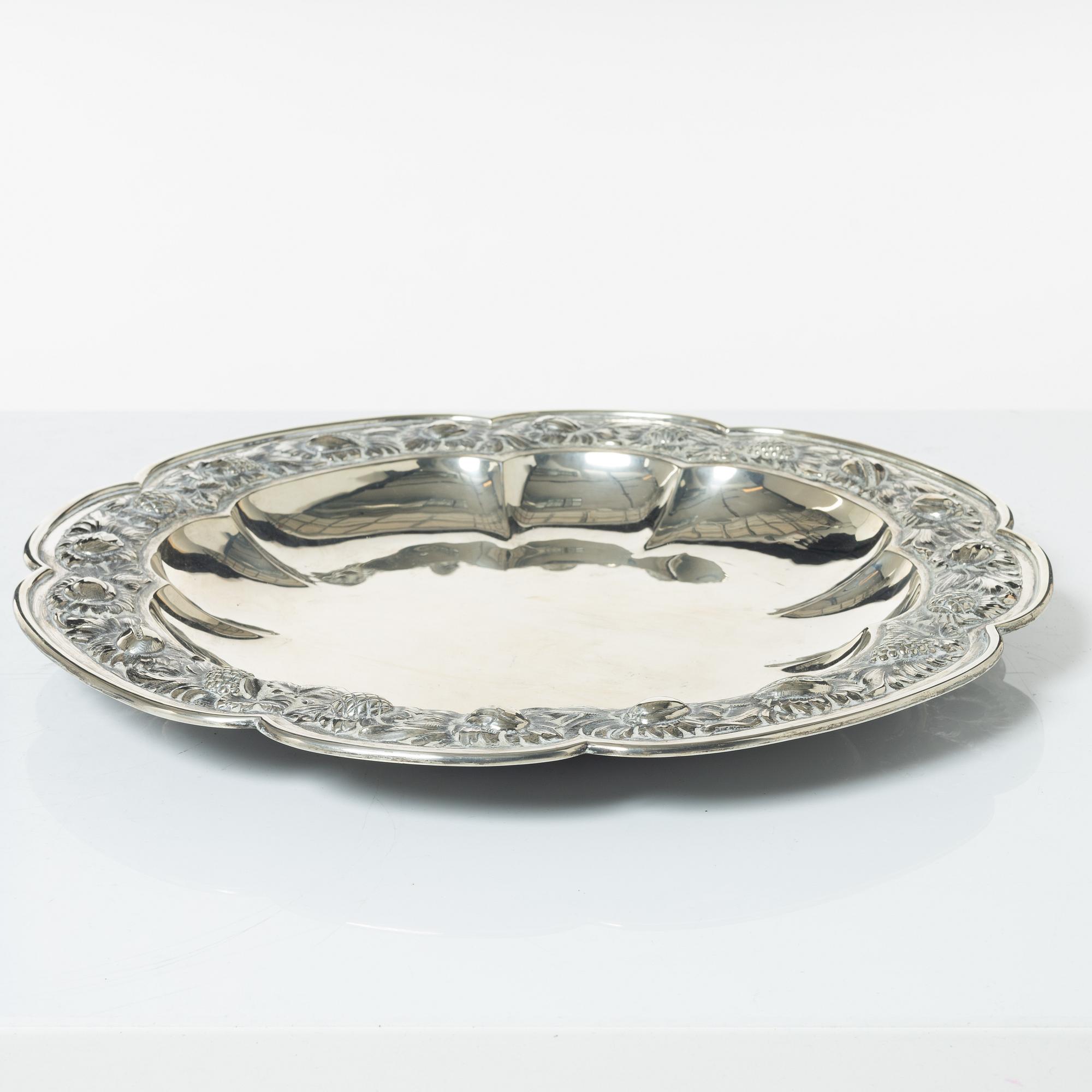 Tray, silver, Swedish import mark, first half of the 20th century.