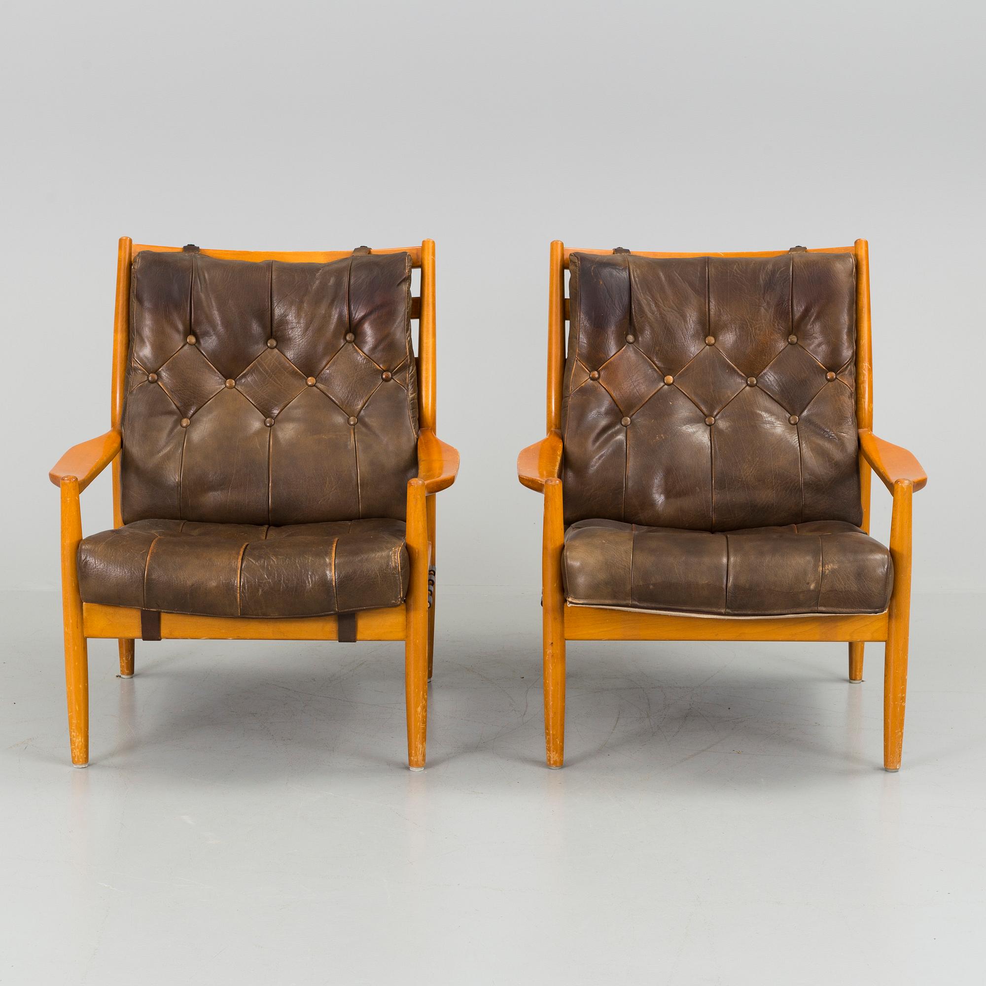 A pair of 1960's Ingemar Thillmark armchairs for OPE.
