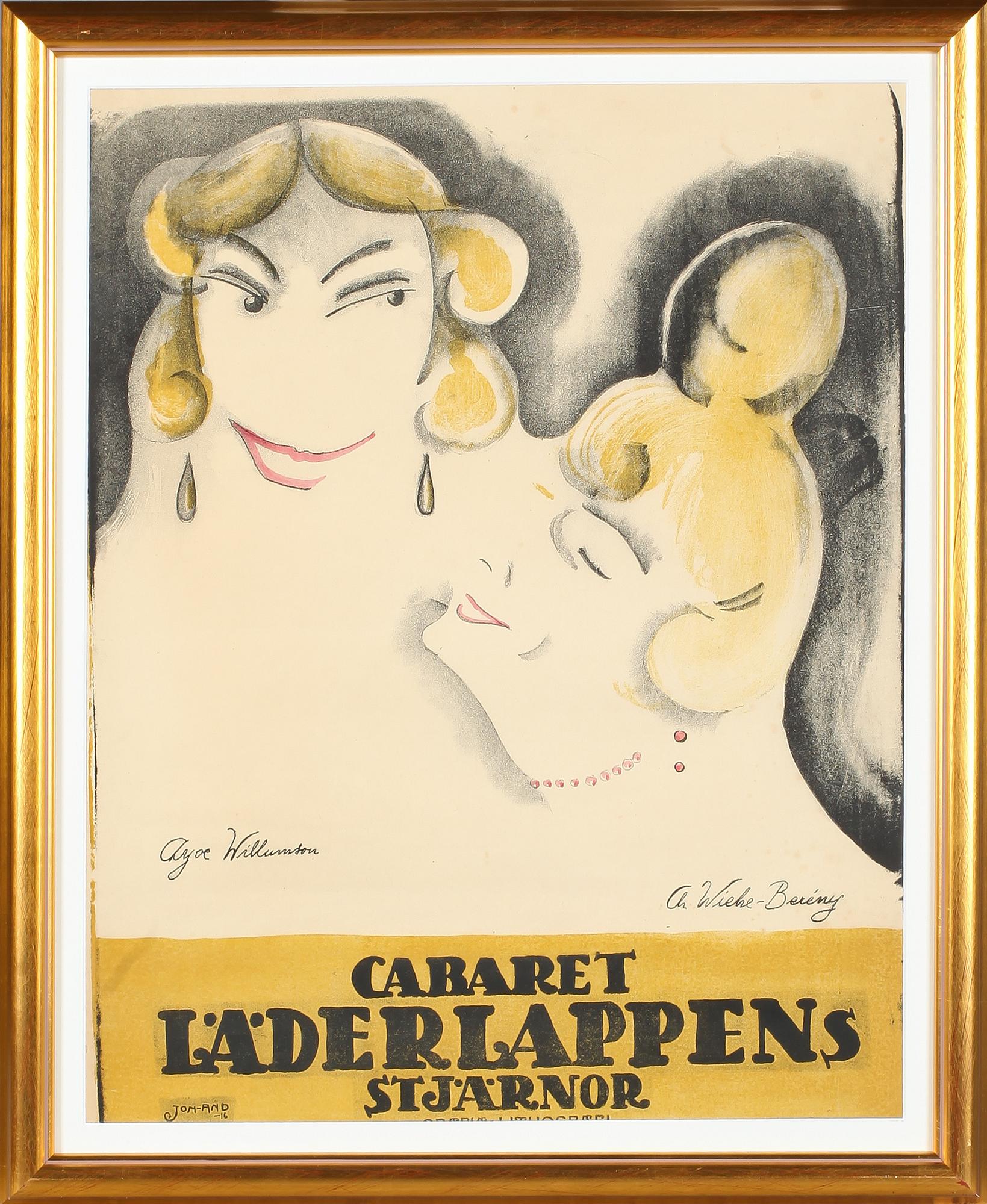 AFFISCH, "Cabaret Läderlappens Stjärnor", daterad -16 (1916).