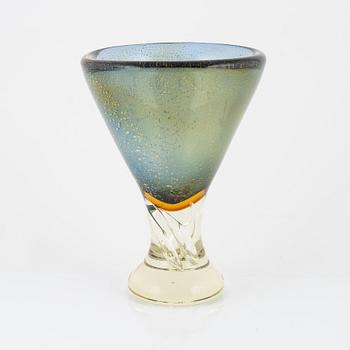 A glass vase, probably Italy, late 20th Century.