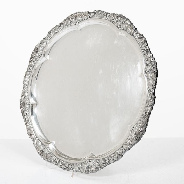C.G. Hallberg, Tray, silver, Stockholm 1953.