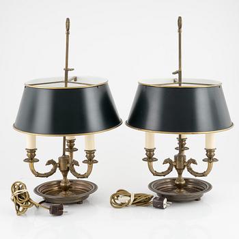 A pair of table lamps, mid 20th century.
