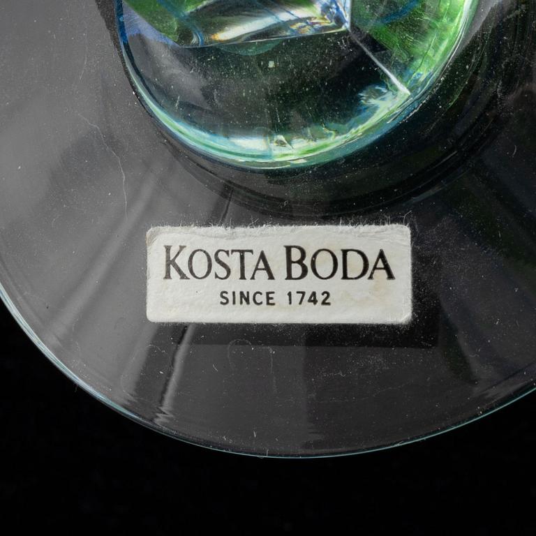 Kjell Engman, glasses, 11 pcs, "Nobis", Kosta Boda, late 20th Century.