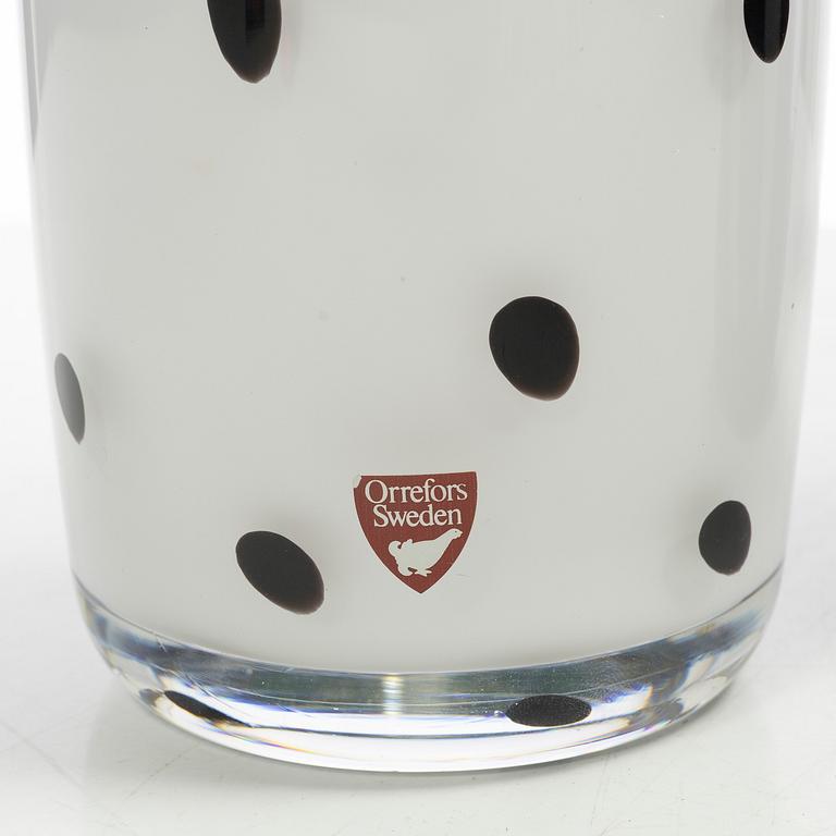 Anne Nilsson, vaser, ett par, glas, Orrefors, 1988-89.