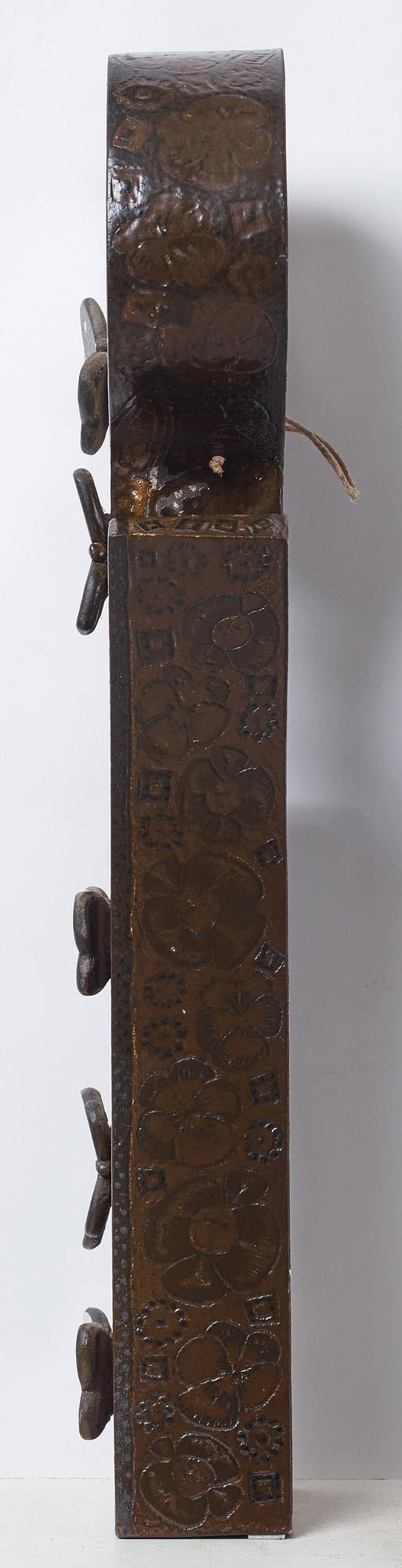 Birger Kaipiainen, a glazed ceramic sculpture of a sunflower with butterflies, Rörstrand, Sweden 1950's.