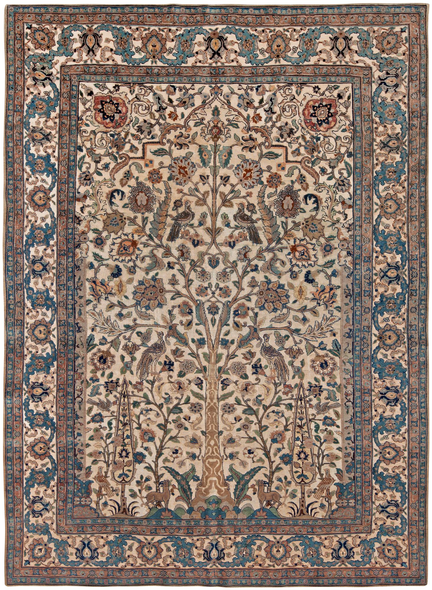 SEMIANTIK TÄBRIS SOUF PART SILK (i relief). 286 x 212 cm.
