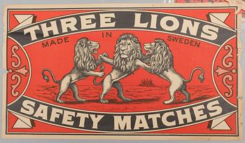 PARTI REKLAMAFFISCHER FÖR TÄNDSTICKOR, 1900-talets första hälft.