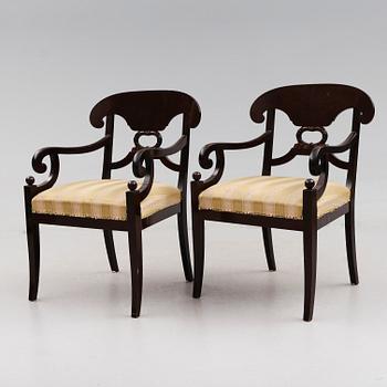 KARMSTOLAR, 1 par, Karl Johan stil, 1900-talets första hälft.