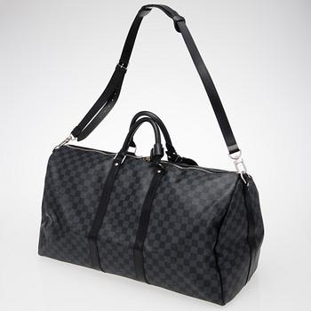 LOUIS VUITTON, "Damier Keepall Bandouliere 55", VÄSKA.