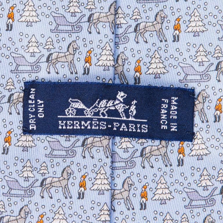 HERMÈS Two Twill Silk Ties.