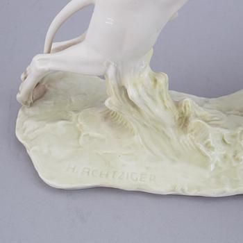 Hans Achtziger, a porcelain figurine of dogs, Hutschenreuther, Germany.