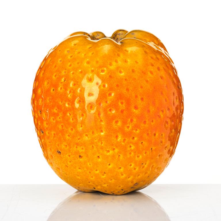 Hans Hedberg, a faience sculpture of an orange, Biot, France.