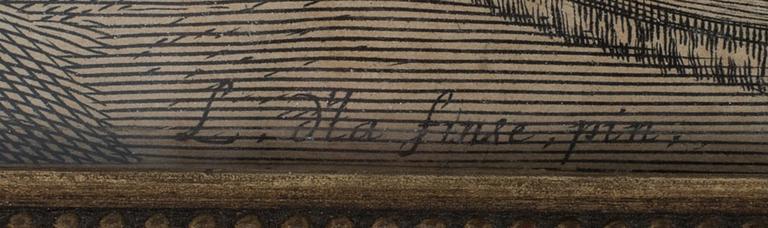 GÉRARD I EDELINCK, engraving on paper, circa 1660, after Peter Paul Rubens after Leonardo da Vinci. Signed in the plate.