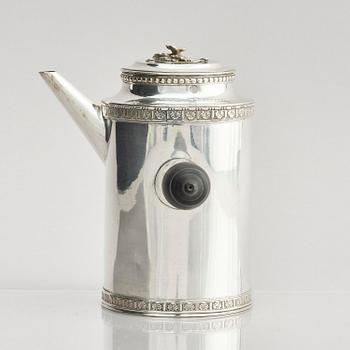 A Swedish 18th century silver chocolate-pot, mark of Pehr Zethelius, Stockholm 1780.