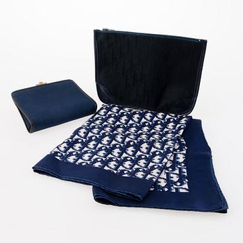 CHRISTIAN DIOR Scarf, Purse and Makeup Pouch.