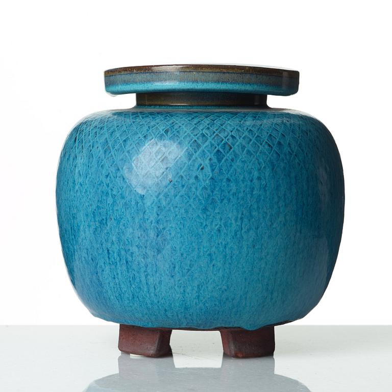 Wilhelm Kåge, a 'Farsta' stoneware jar, Gustavsberg studio 1957.