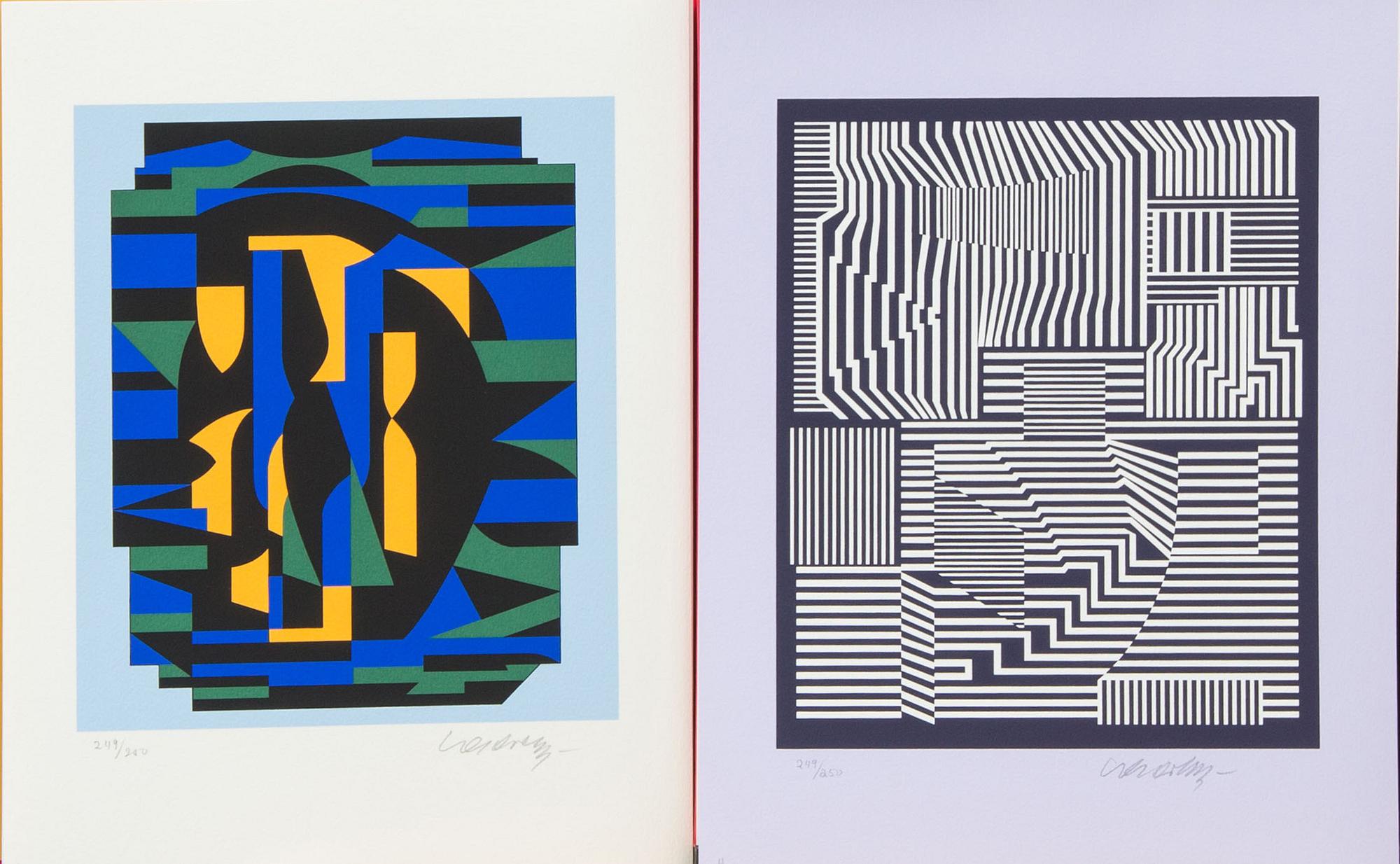 VICTOR VASARELY, 7 serigrafier i mapp, signerade och numrerade.