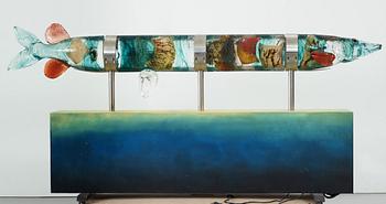 A Kjell Engman glass part sculpture group, Kosta Boda, Sweden 1997.