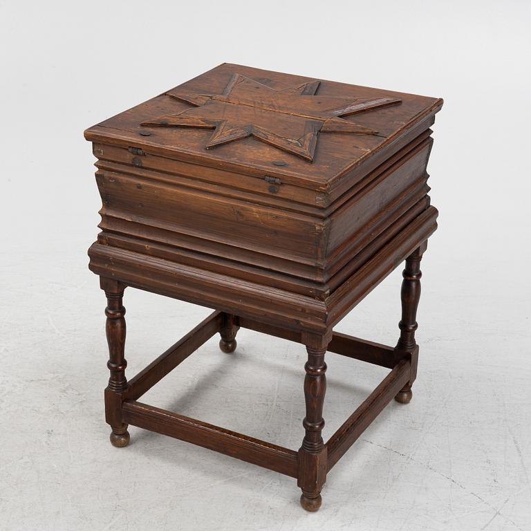 A Baroque chest on later stand, 17th/18th Century.