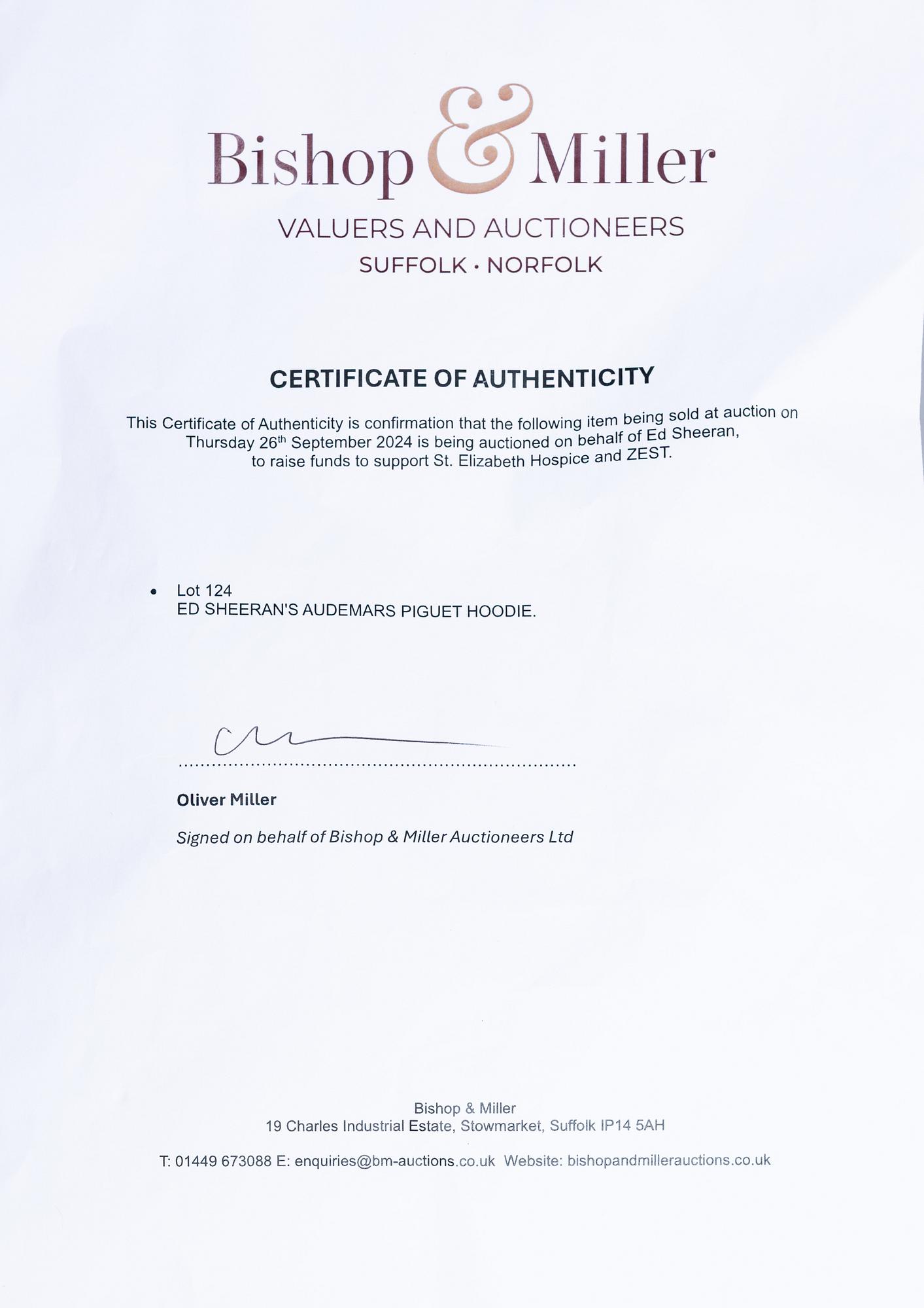 Audemars Piguet, Hoodie, previously owned by Ed Sheeran.