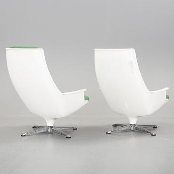 FÅTÖLJER, ett par, möjligen "Galaxy", Alf Svensson & Yngvar Sandström, Dux, 1960-tal.