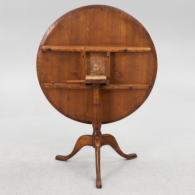A burr alder tilt-top table by A. J. Rosendahl (master active in Arboga 1762-1836).