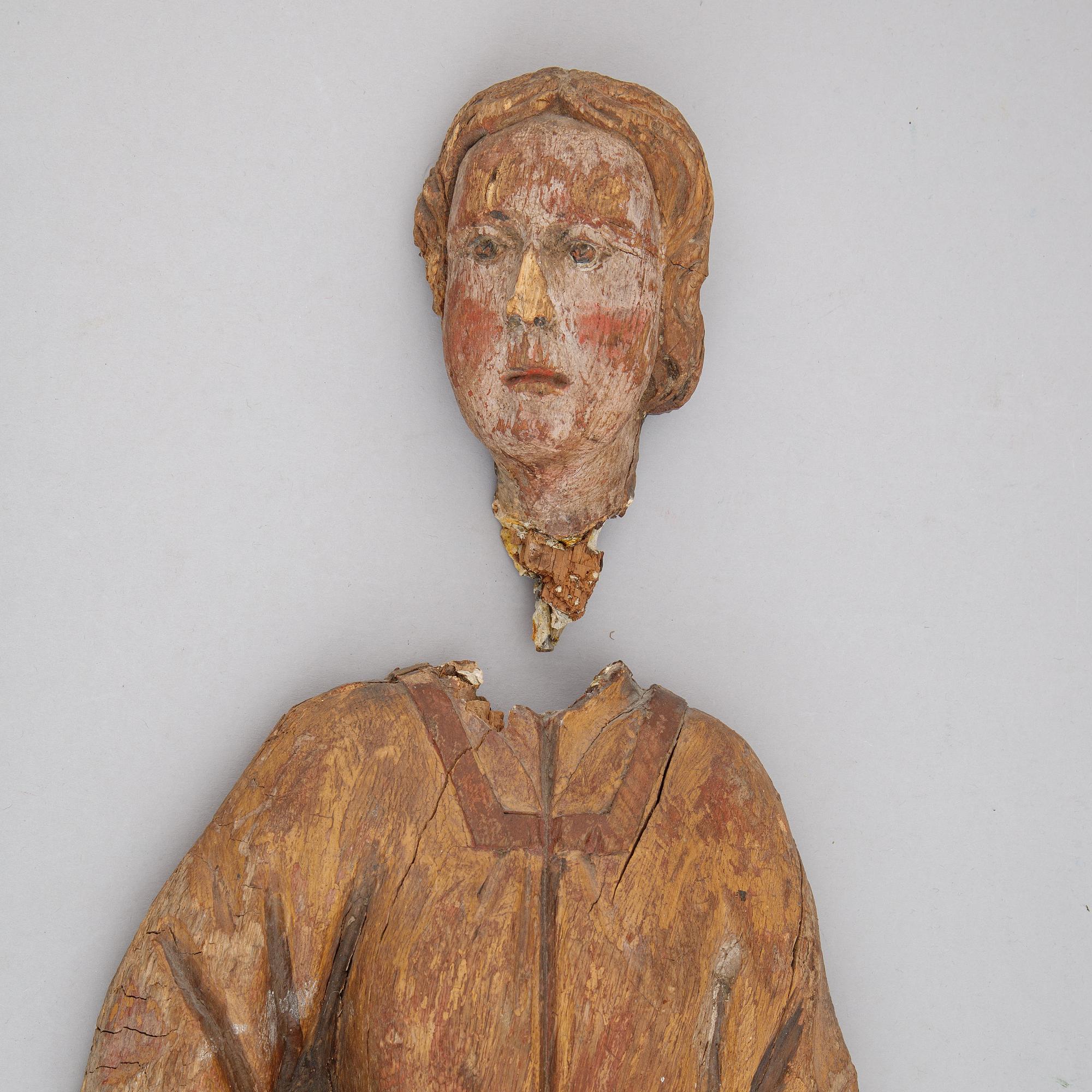 Sculpture, wood, partly painted, 117/18th Century.