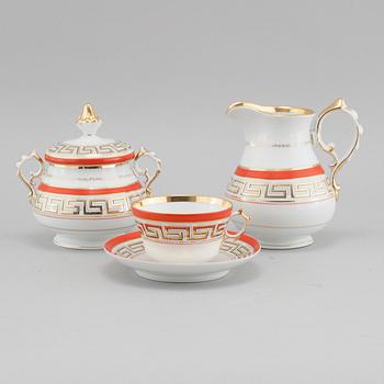 SERVISDELAR, 11 delar, porslin, Fischer and Mieg, 1800-talets andra hälft.