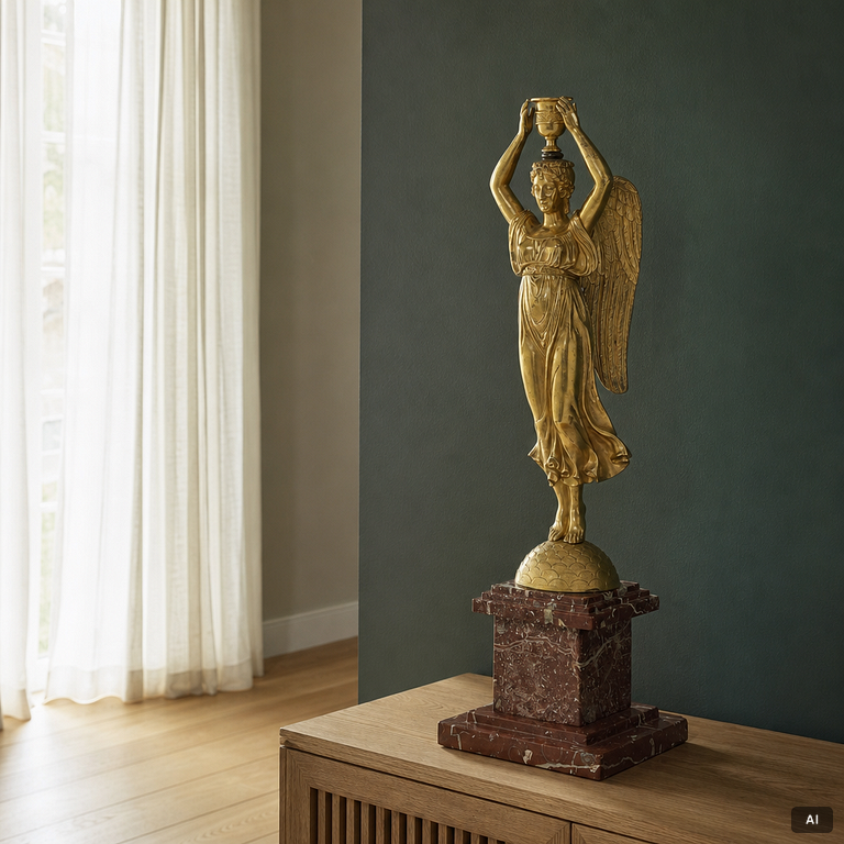 An Empire style candelstick, late 19th century.