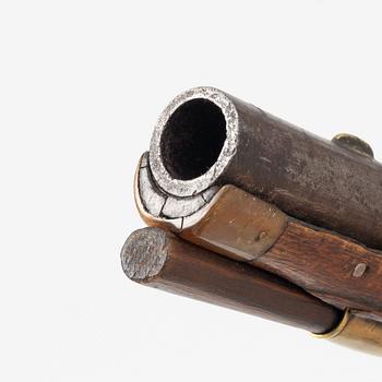 Percussion pistol, converted from flintlock, by Jonas Engvall, Jönköping (1718-45).
