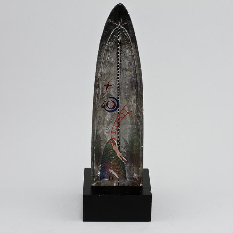 SKULPTUR, glas, Bertil Vallien, Kosta Boda Atelier, signerad.