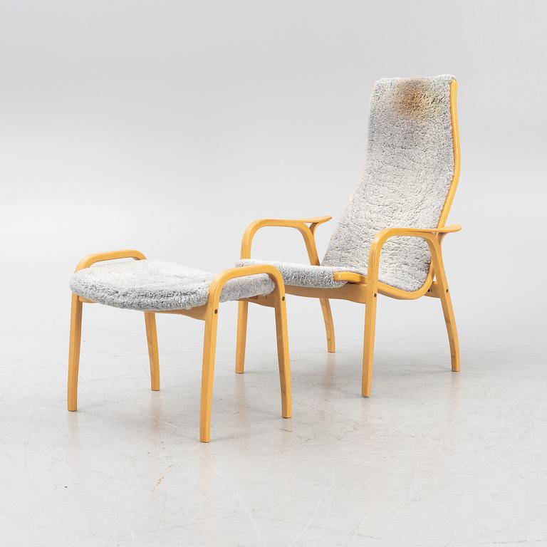 Yngve Ekström, armchair with footstool, Lamino, Swedese, late 20th century.