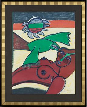 Beverloo Corneille, "Nu rouge à l'oiseau".